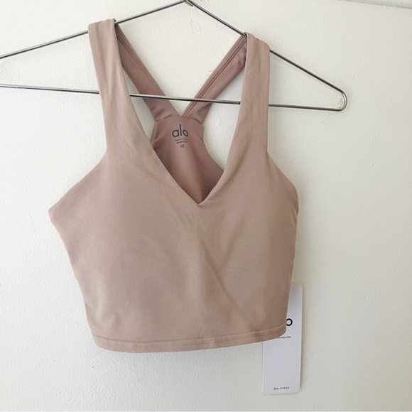 Alo Yoga • Real Tank Bra in Taupe - Picture 3 of 14